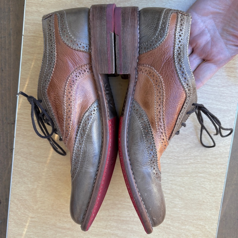 Bed Stu Lita Leather Wingtip Oxford Lace-Up Brogue Detail Shoes In Brown Sz 7 - Picture 12 of 16